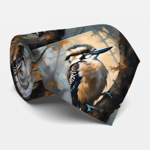 Cravate Rires de charme : Kookaburra dans peinture à huile
