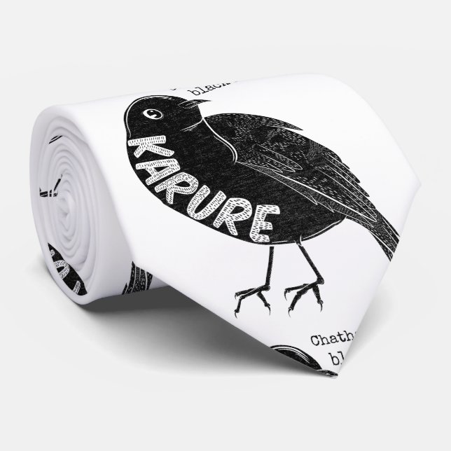 Cravate Robin noir de l'île Karure Chatham (Roulé)