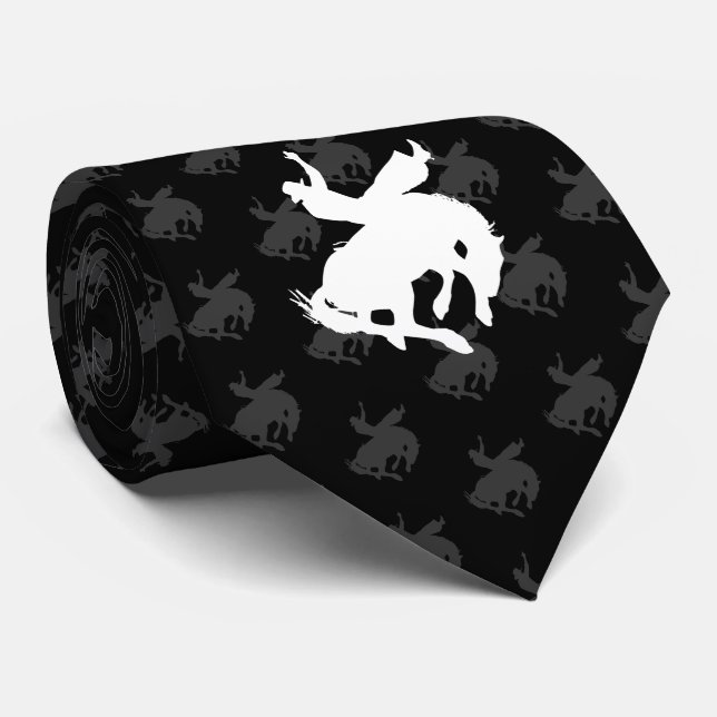 Cravate Rodeo Cowboy| Noir (Roulé)