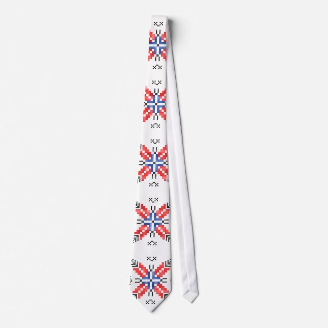 Cravate romanie motif folklorique symbole traditionnel eth (Devant)