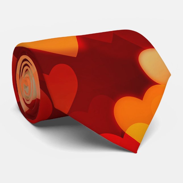 Cravate Romantic Valentine's Day Heart Pattern (Roulé)