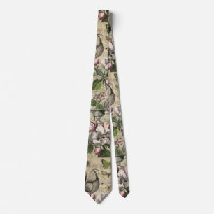 Cravate Rooster Garden Flower Papillon Art