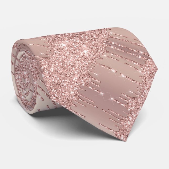 Cravate Rose Blush Parties scintillant Drivers Sparkle Par (Roulé)