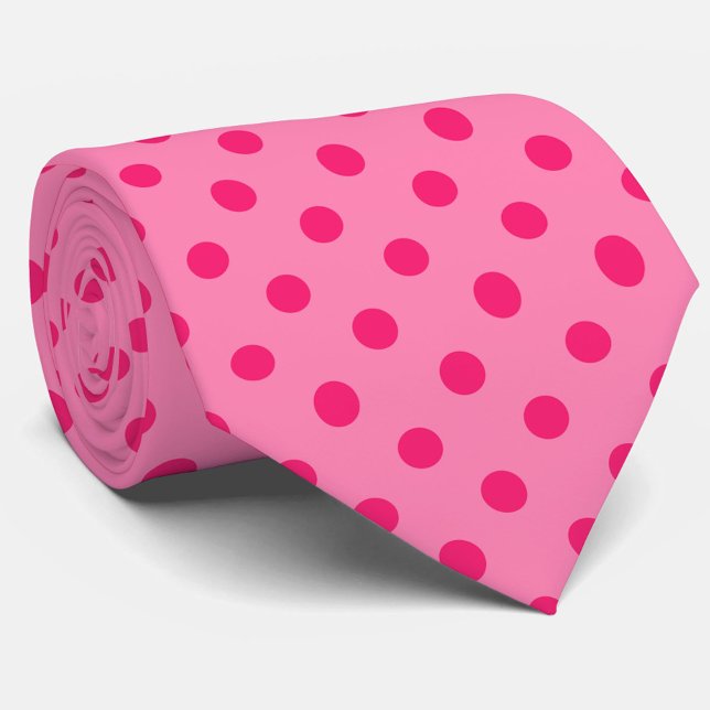 Cravate Rose Chaud Sur Pois Rose Design Motif (Créateur téléchargé)
