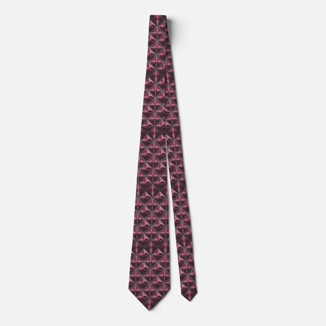 Cravate Rose de Bourgogne Gold Necktie géométrique (Devant)