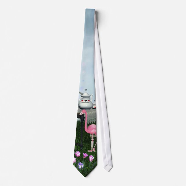 Cravate rose de thé de Flamant rose du pays des (Devant)