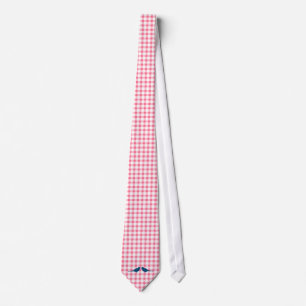 Cravate Rose En vichy Motif Bleu Inséparables Salles Crava