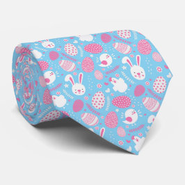 Cravate rose et bleue simple du motif | de Pâques
