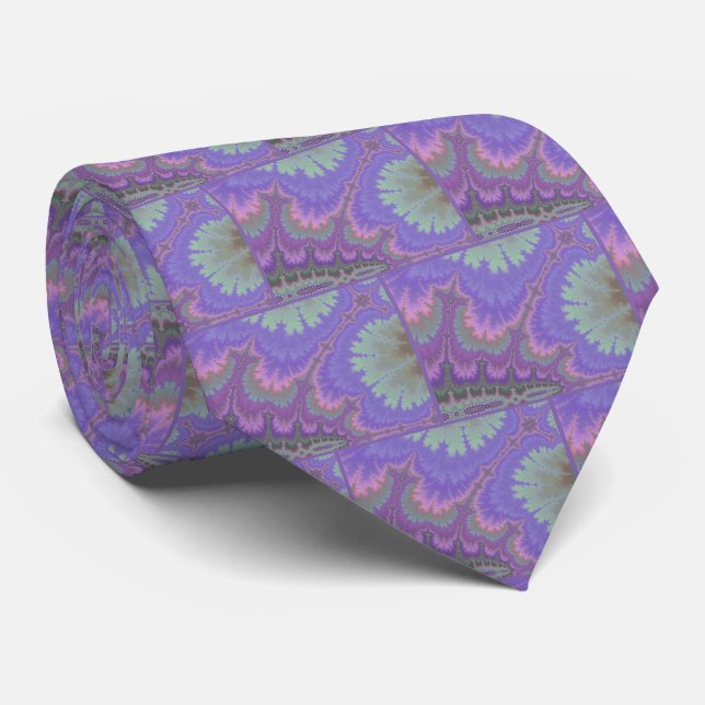 Cravate Rose Et Violet Paisley (Roulé)