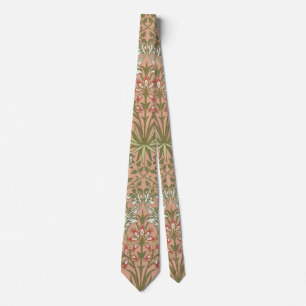 Cravate Rose Fleur de Jacinthe d'Art de William Morris