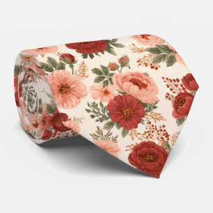 Cravate Rose Floral Fête des Pères Professionnel