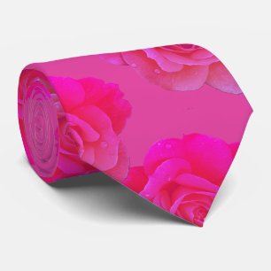 Cravate Rose Floral rose Fuchsia élégant Cadeau Favor 2025
