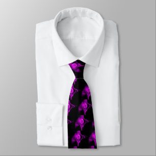 Cravate Rose FRACTAL PURPLE EN NOIR