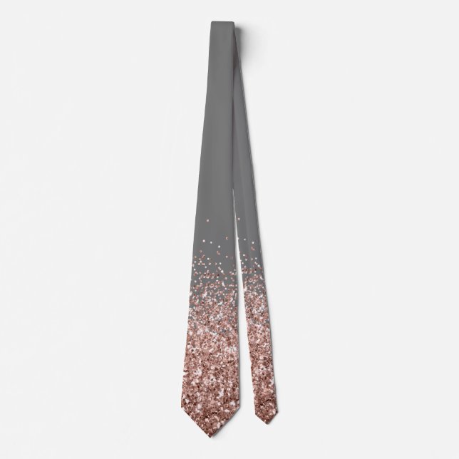 Cravate Rose Gold Fading Cascade Ombre Parties scintillant (Devant)