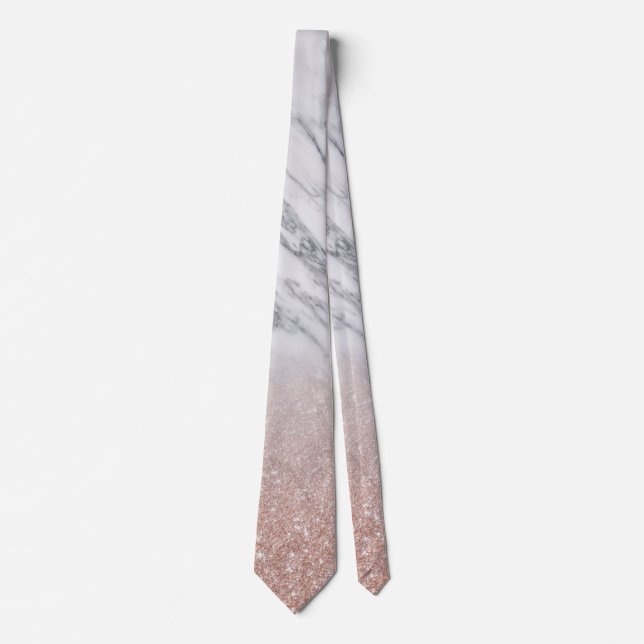 Cravate Rose Gold Marble Fond Cascade Ombre Parties scinti (Devant)