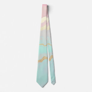 Cravate Rose Pâle Menthe Or Luxe Collection Populaire