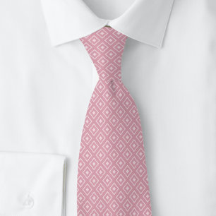 Cravate Rose Poussiéreux Diamant Encoche