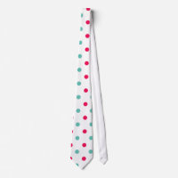 Rose profond, Aqua, Polka blanche pointillé