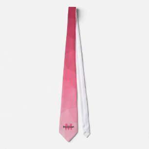 Cravate Rose rose dégradé géométrie maillage motif Monogra