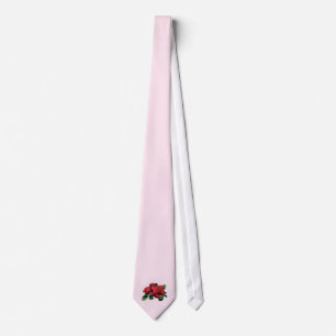 Cravate Rose rouge avec des bourgeons et des Feuilles