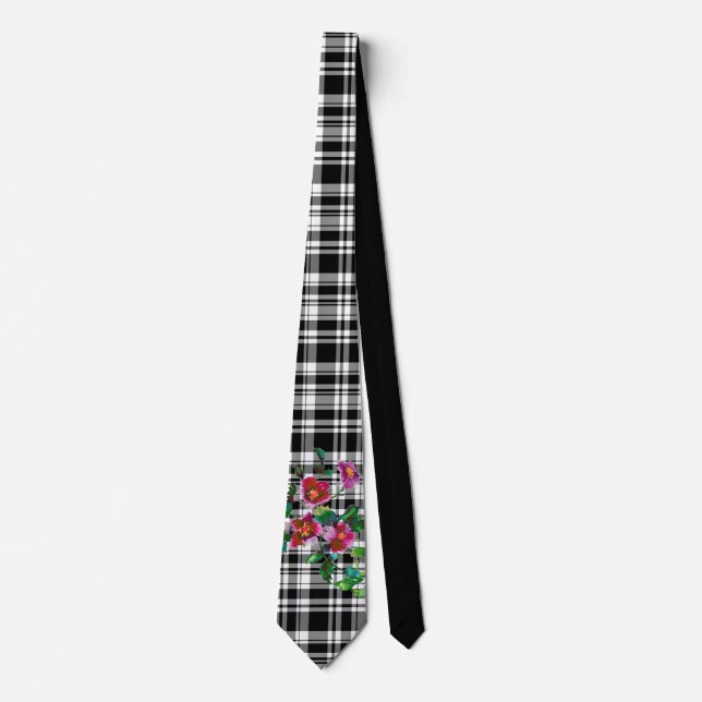 Cravate Rose vintage -Plaque noire (Devant)
