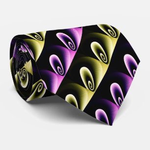 Cravate Rose violet jaune or vert COOL moderne Motif