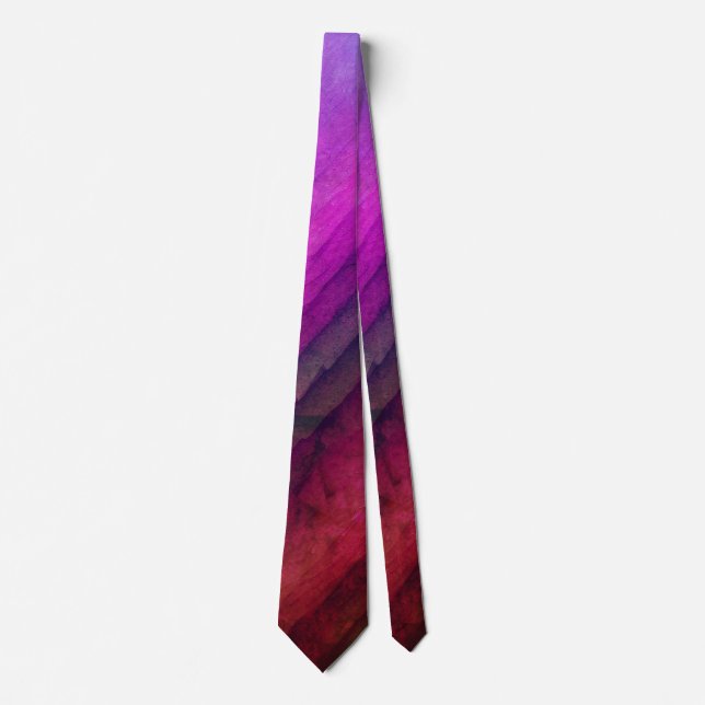 Cravate Rose-violet, Lignes, Abstrait (Devant)