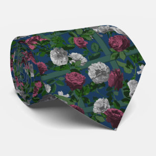 Cravate Roses floraux roses élégants