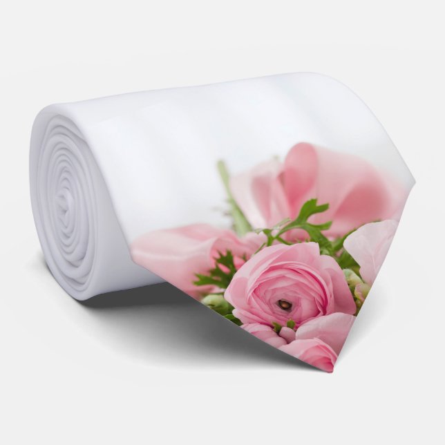 Cravate Roses Mariages roses (Roulé)
