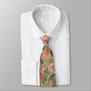 Cravate Roses peintes