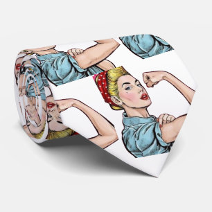 Cravate rosie la riveteuse