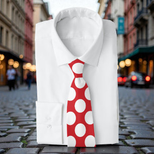 Cravate Rouge à pois blancs Rétro