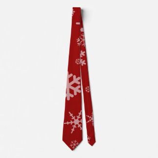 Cravate rouge avec flocons de neige