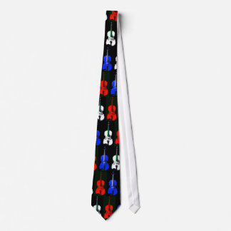 Cravate rouge, blanche et bleue de violon -