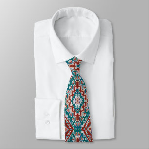 Cravate Rouge Bleu Turquoise Amérindiens Navajo