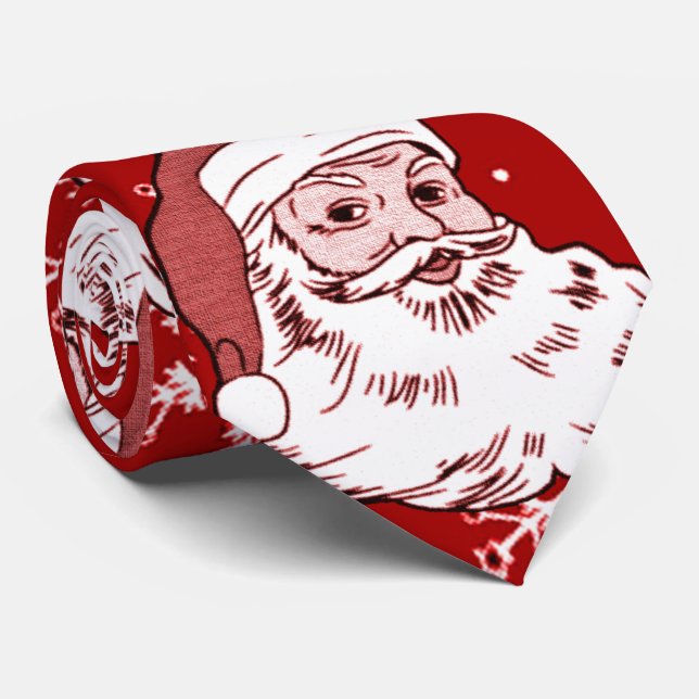 Cravate rouge bruyante drôle de Noël de Père Noël (Roulé)