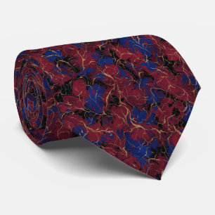 Cravate Rouge cramoisi luxueux et bleu royal vénitien