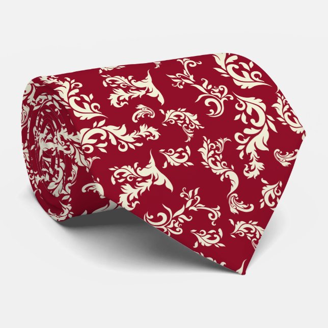 Cravate Rouge de Noël Filigree (Roulé)