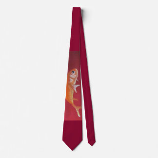 cravate rouge de poissons