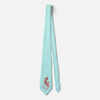 Cravate rouge de turquoise d'hippocampe