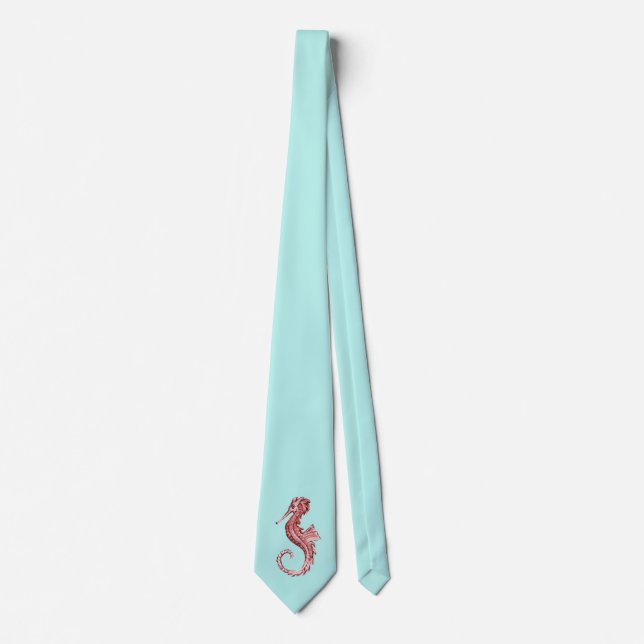 Cravate rouge de turquoise d'hippocampe (Devant)