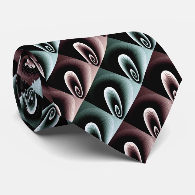 Cravate Rouge et Turquoise COOL Motif moderne (Roulé)