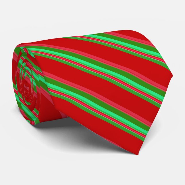 Cravate Rouge et Vert Classé (Roulé)