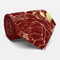 Rouge foncé & Faux Gold Peony Mariage floral moder