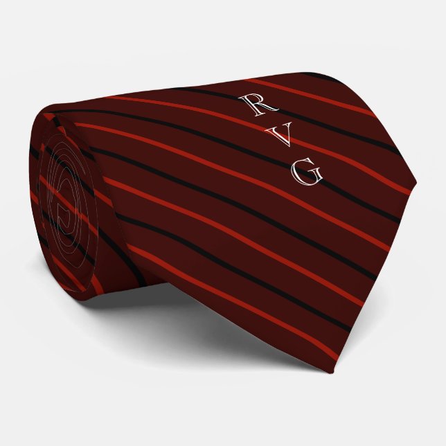 Cravate Rouge foncé vétérinaire de symbole d'initiales (Roulé)