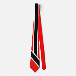 Cravate Rouge & Noir sur Blanc