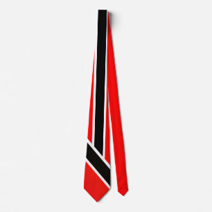 Cravate Rouge & Noir sur Blanc
