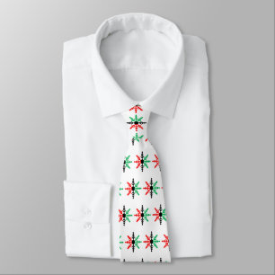 Cravate Rouge noir vert Motif de flocon de neige Kwanzaa