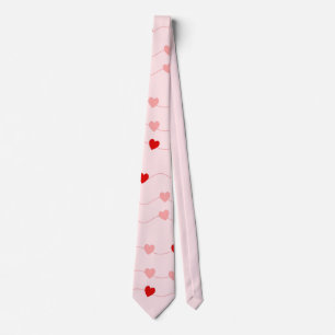 Cravate Rouge rose vif Valentines Jour Chaîne de Coeurs