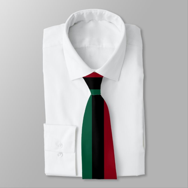 Cravate  rouge vert et noir panafricain (Attaché)
